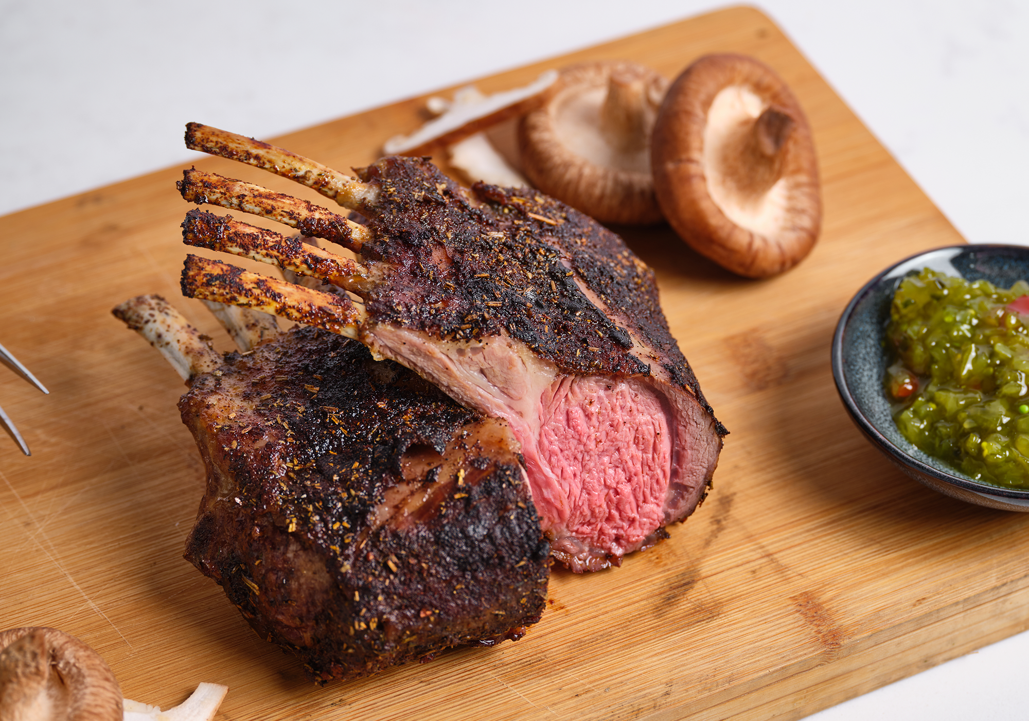 BBQ Lamb rack with spicy rub