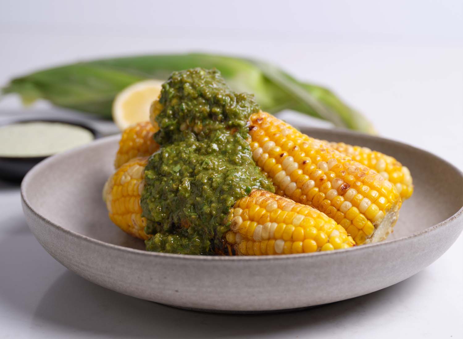 BBQ corn with jalapeno salsa
