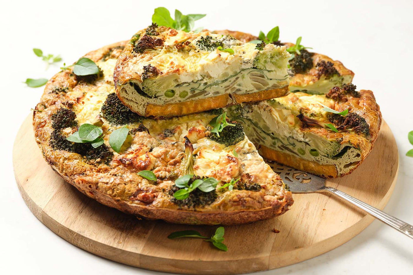 Broccoli and blue cheese frittata
