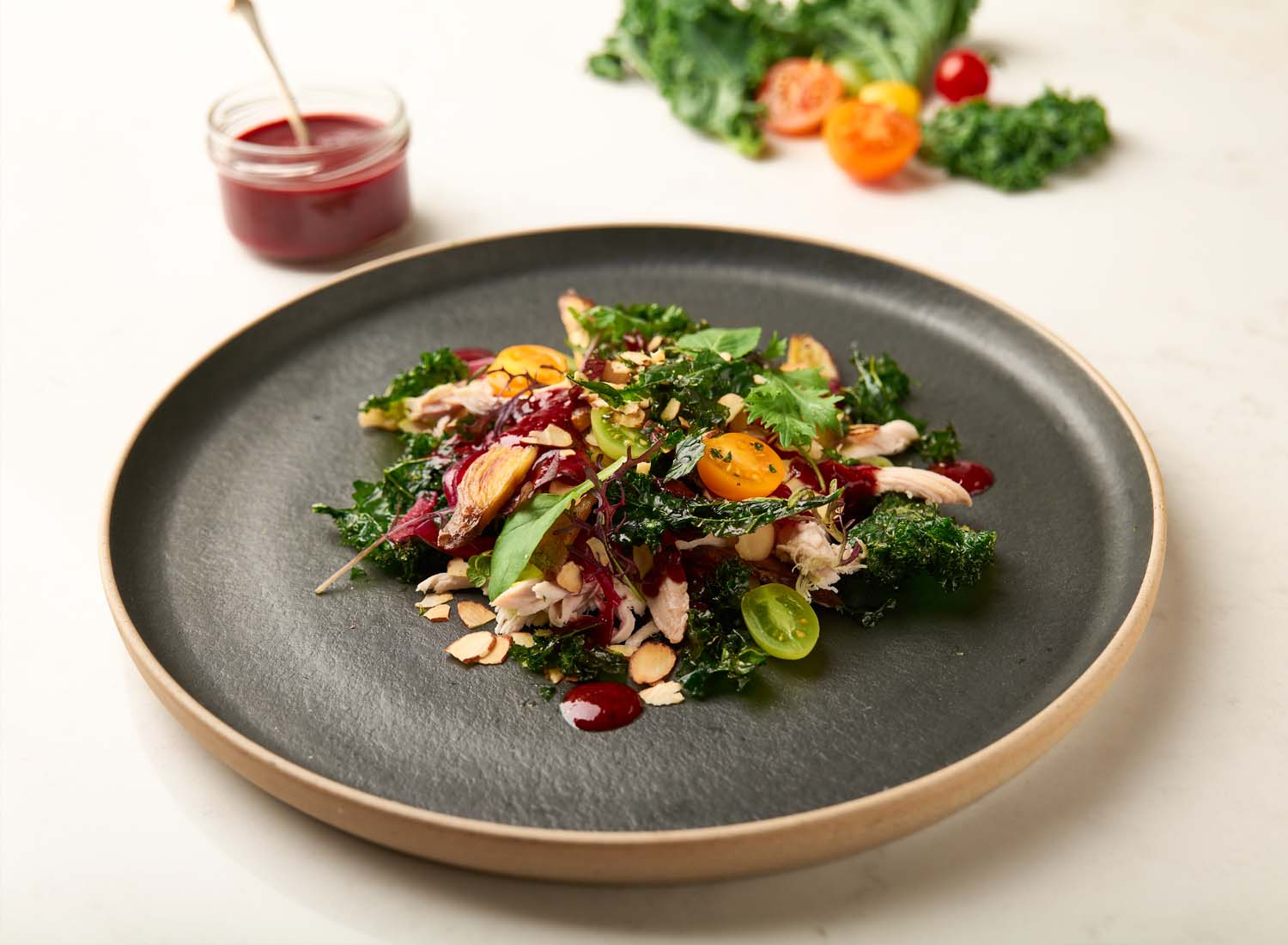 Roast chicken, kale & kumara salad