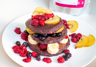 Berry-licious red pancakes