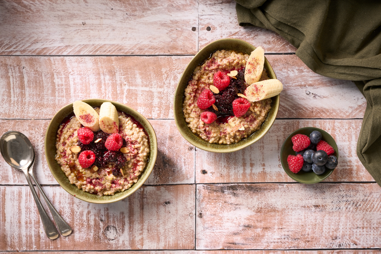 Buckwheat, berry and maple porridge