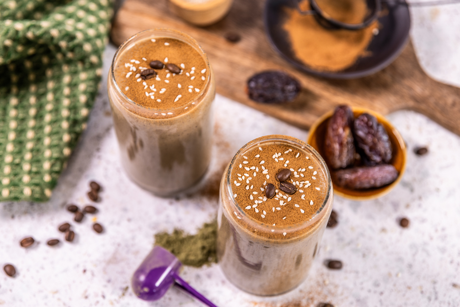 Cinnamon tahini coffee smoothie